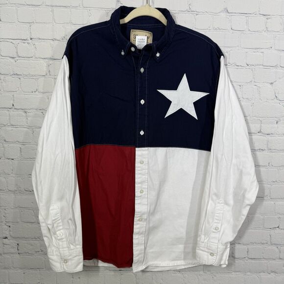 Wrangler Shirt Mens XL Texas Flag Color Block Rodeo Western Patriot Star Cowboy - Picture 1 of 10